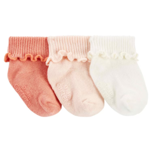 Kit meia bebê 6 pares punho canelado ripple multicor | Carter's